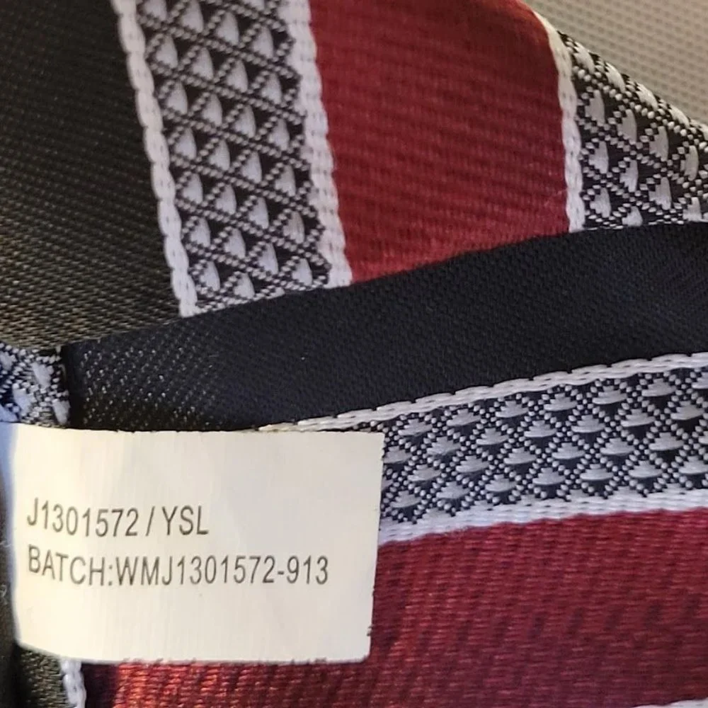George Boys Clip On Tie Black Gray Red Striped 15